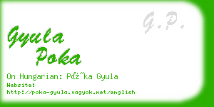 gyula poka business card